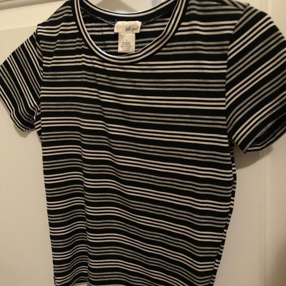 Wet seal striped top
